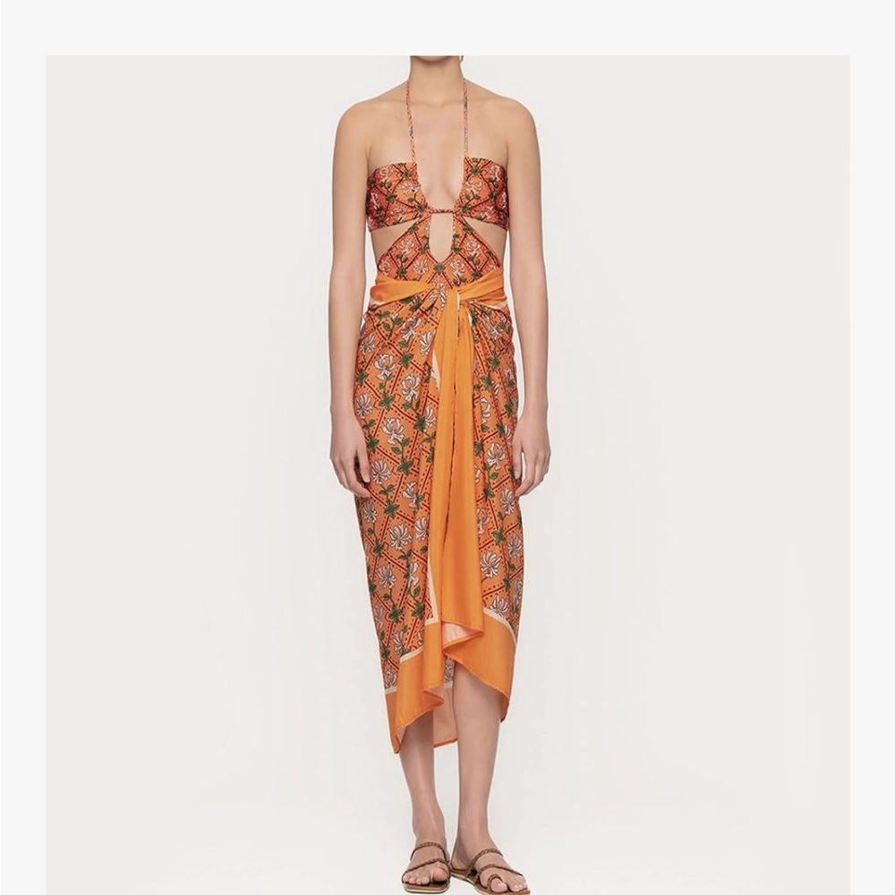 Amazon Orange and Brown Bikini with Wrap